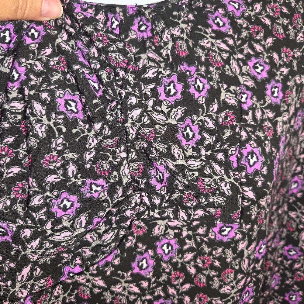 Lane Bryant Floral Relaxed Blouson-Sleeve Banded-Bottom Top Blouse 18/20 - Picture 6 of 10